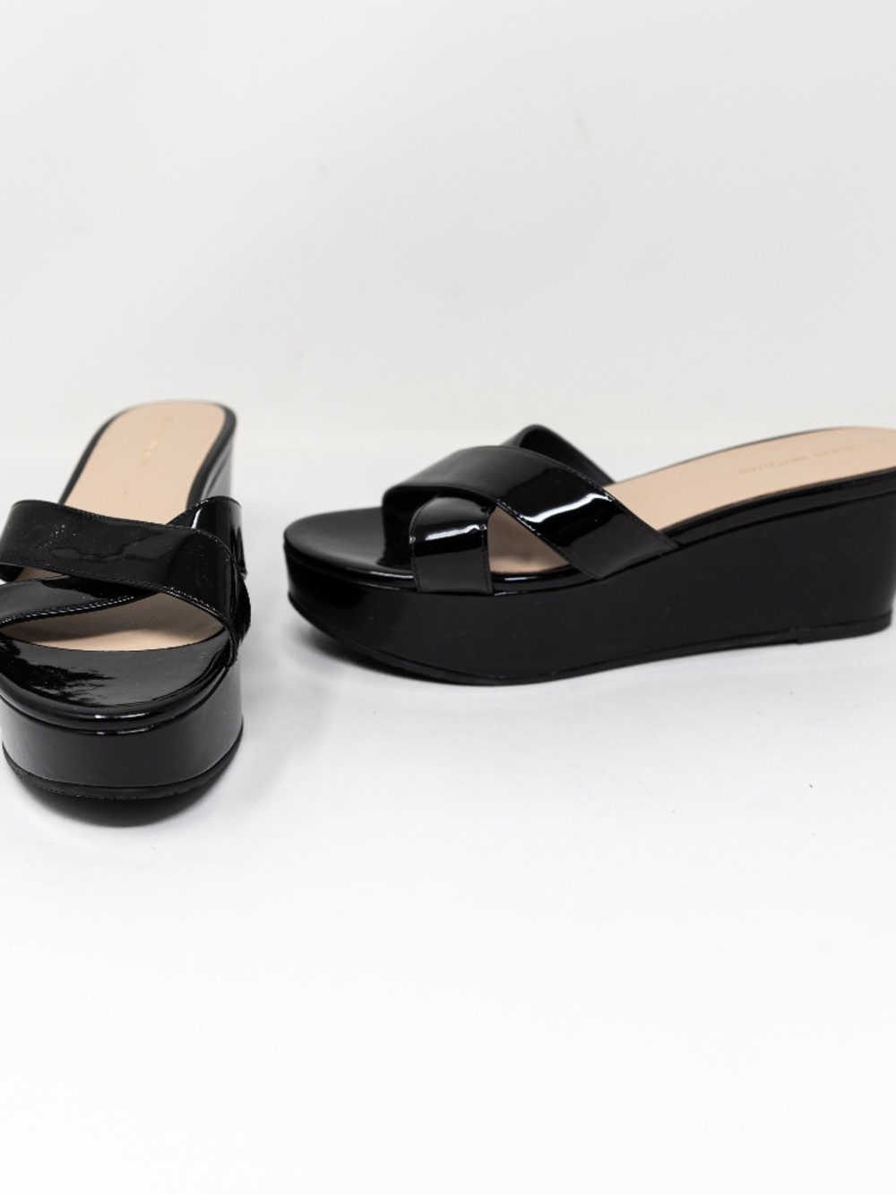 NEW Stuart Weitzman Avenue 65 Flatform Wedge Open Back Sandals Shoes Black 9